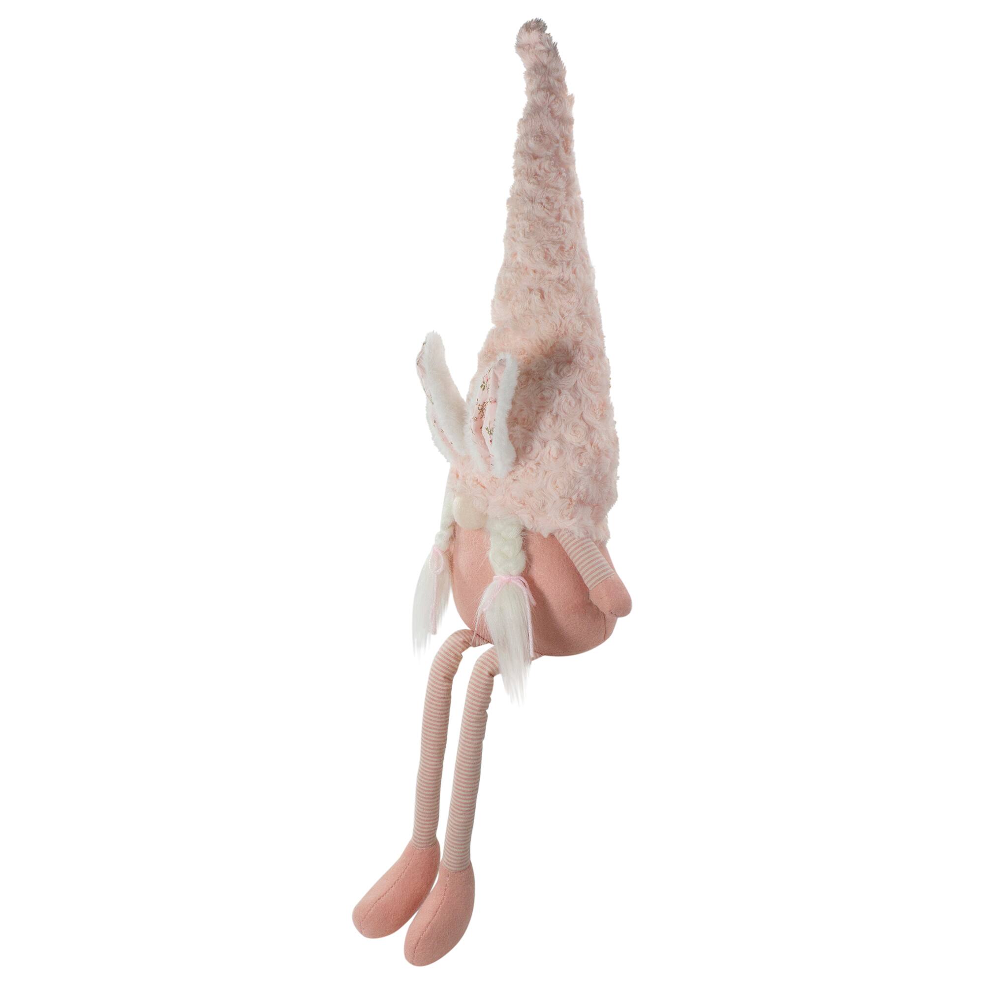 32" White & Pink Sitting Easter Bunny Gnome Figure